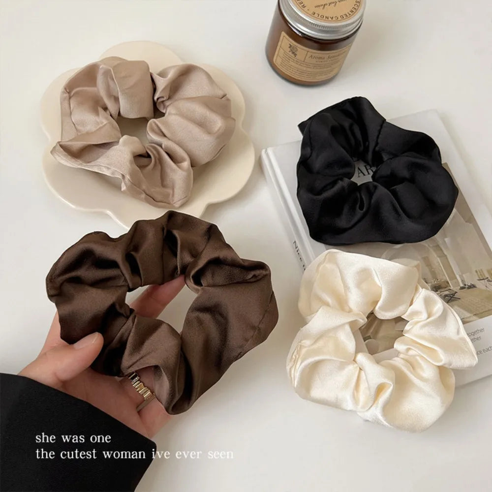 French Satin Large Scrunchies