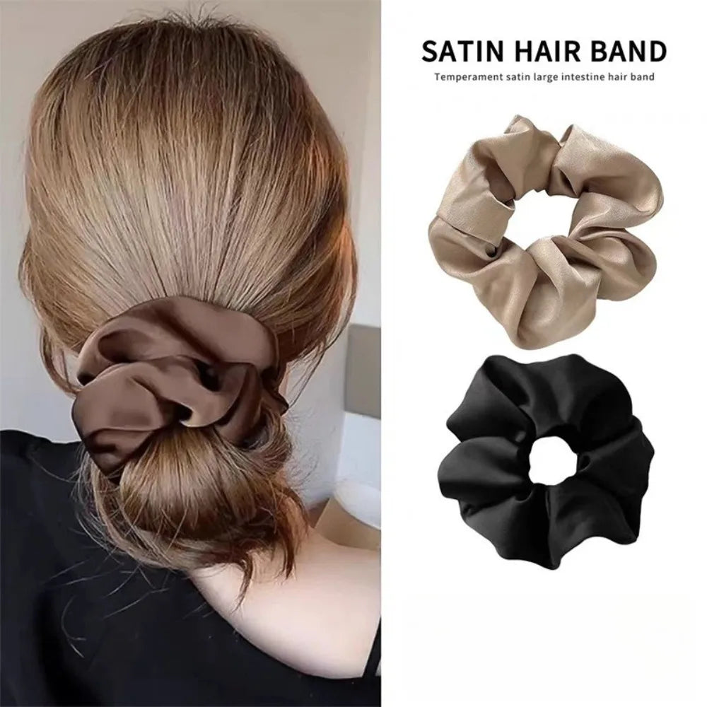 French Satin Large Scrunchies